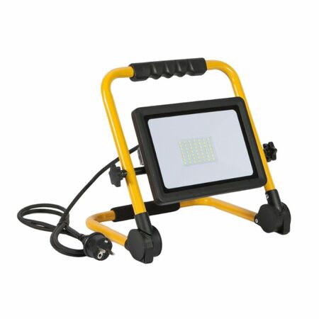 Proiettore Led 50 W 62672 Fanton, per cantieristica IP44, supporto portatile, colore luce 4000K, dimensione 295x380x225 mm, finitura Gialla-Nera