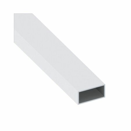 Profilo a tubo rettangolare MECC.AL, dimensione 20x10x1 mm, lunghezza 2000 mm, Alluminio finitura Argento Anodizzato