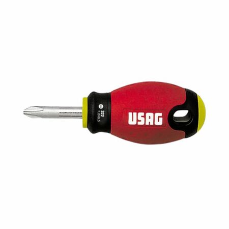 Giravite corto Phillips 322 NPH Usag per viti con impronta a croce PH, punta N 2, lunghezza lama 30 mm, finitura Cromo Sabbiata