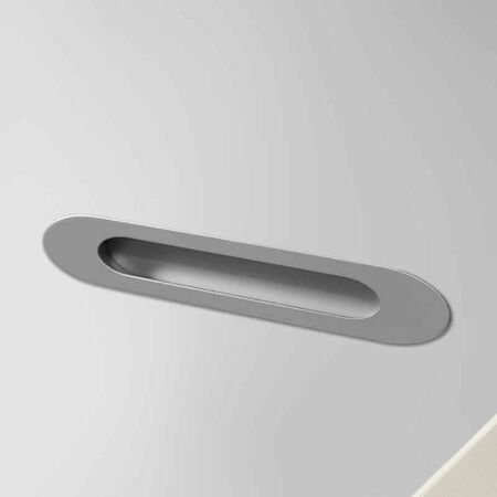 Maniglia incasso MB09176 Confalonieri per mobile, dimensione foro 205x36,5x15 mm, esterno 250x40x1,8 mm, Zama e Acciaio finitura Nichel Satinato