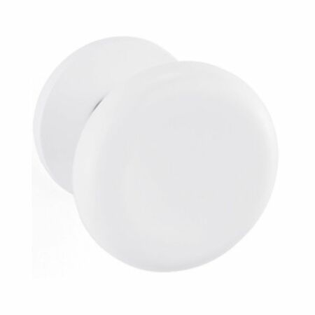 Pomolo tondo Paddle Olivari, per porta ingresso, rosetta tonda fissa, impugnatura 63 mm, Ottone finitura Bianco Opaco