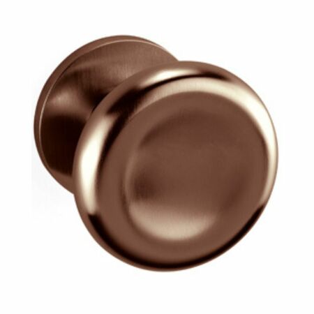 Pomolo tondo Paddle Olivari, per porta ingresso, rosetta tonda fissa, impugnatura 63 mm, Ottone finitura SuperBronzo Satinato