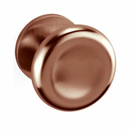 Pomolo tondo Paddle Olivari, per porta ingresso, rosetta tonda fissa, impugnatura 63 mm, Ottone finitura SuperRame Satinato