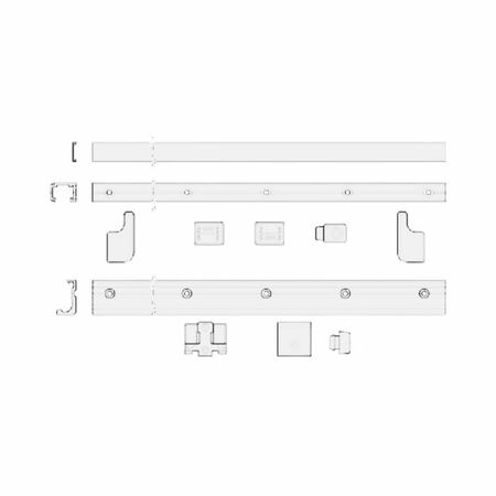 Kit binari e accessori M63300 Agb Galileo Pro per complanare scorrevole legno e Pvc, larghezza 3430 mm, Alluminio finitura Bianco