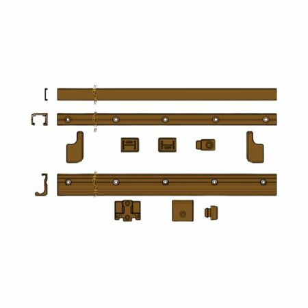 Kit binari e accessori M63300 Agb Galileo Pro per complanare scorrevole legno e Pvc, larghezza 3430 mm, Alluminio finitura Marrone