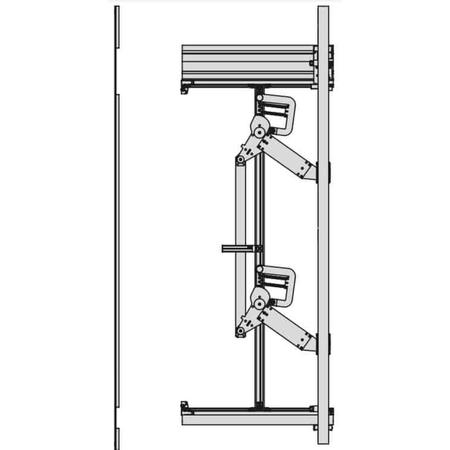 Sistema rientrante Exedra Bortoluzzi per anta a scomparsa, sinistro con rientro laterale, altezza 1575-2530 mm