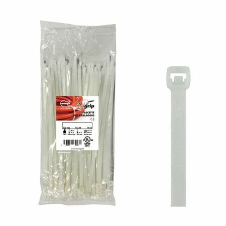 Confezione 100 fascette Mugrip Mungo per cablaggio, dimensioni 4,8x290 mm, Nylon finitura Naturale