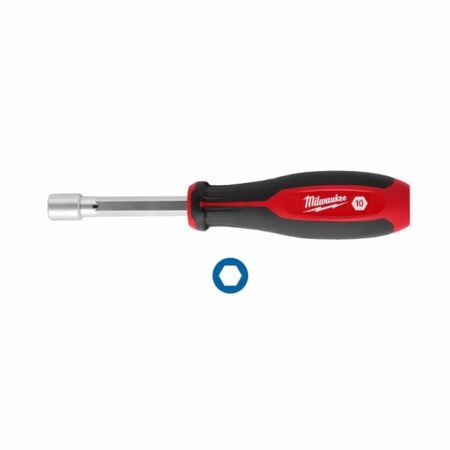 Giravite cavo a bussola Milwaukee non magnetico, attacco esagonale, diametro 10 mm, finitura Cromata