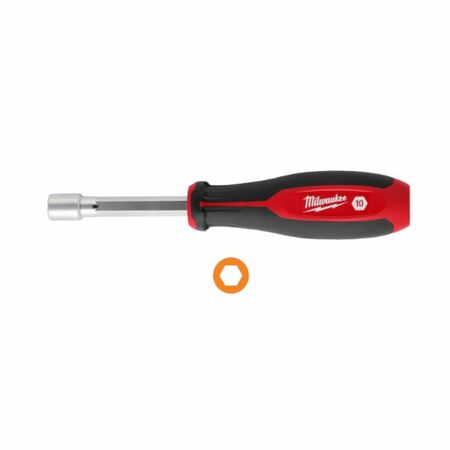 Giravite cavo a bussola Milwaukee non magnetico, attacco esagonale, diametro 13 mm, finitura Cromata