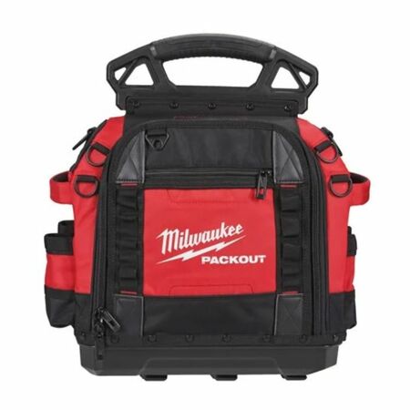 Borsa portautensili Packout Milwaukee, apertura 38 cm, 65 tasche, dimensioni 510x460x260 mm, materiale Nylon