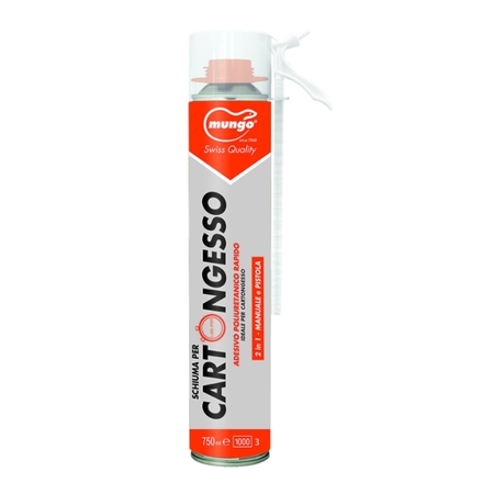 Schiuma Mungo per cartongesso e fibrocemento, poliuretanica, bombola 750 ml, finitura Giallo