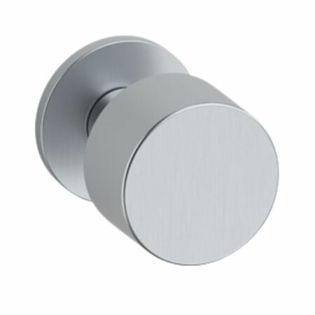 Pomolo tondo Lipstick Olivari, per porta ingresso, rosetta tonda fissa, impugnatura 52 mm, Ottone finitura Cromato Satinato