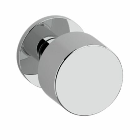 Pomolo tondo Lipstick Olivari, per porta ingresso, rosetta tonda fissa, impugnatura 52 mm, Ottone finitura Cromato Satinato