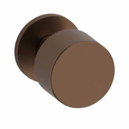 Pomolo tondo Lipstick Olivari, per porta ingresso, rosetta tonda fissa, impugnatura 52 mm, Ottone finitura SuperBronzo Satinato