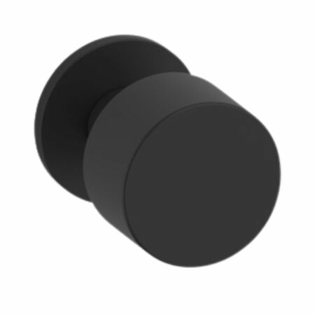 Pomolo tondo Lipstick Olivari, per porta ingresso, rosetta tonda fissa, impugnatura 52 mm, Ottone finitura Nero Opaco