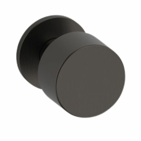 Pomolo tondo Lipstick Olivari, per porta ingresso, rosetta tonda fissa, impugnatura 52 mm, Ottone finitura SuperAntracite Satinato