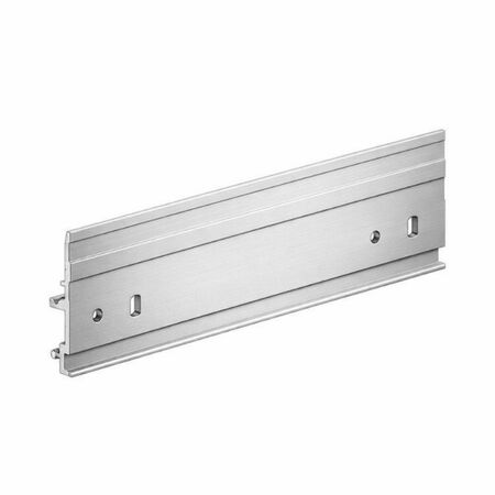 Profilo forato Diva 2570 Terno per ante in vetro, portata 80 Kg, lunghezza 3000 mm, Alluminio Anodizzato Argento