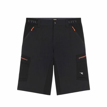 Bermuda Shadow Diadora 702.182040, pantaloni da lavoro corti, multitasche, estivi in nylon, taglia L, colore Nero