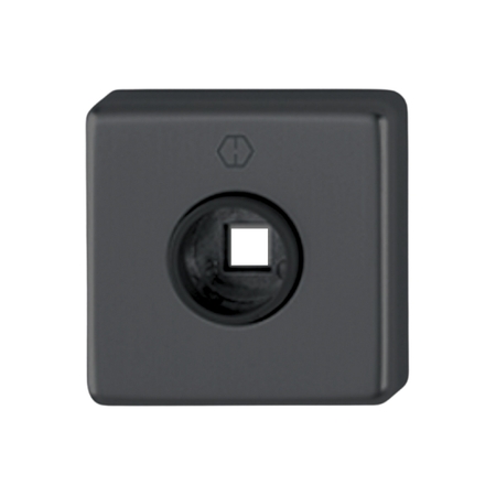 Rosetta quadra 52K Hoppe per porta, molla di richiamo con perni, dimensioni 52x9 mm, Alluminio finitura Nero Opaco F9714M