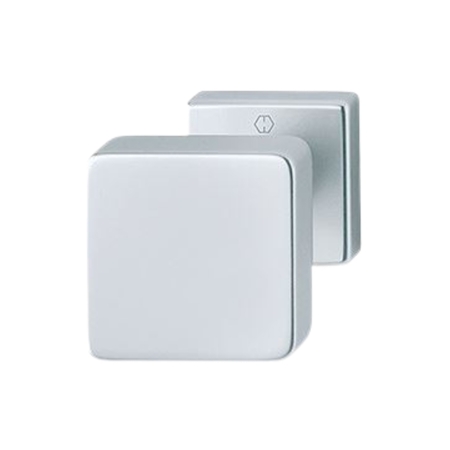 Pomolo fisso 43H/843 Hoppe per porta ingresso, rosetta quadra, impugnatura 60x60 mm, Alluminio finitura Cromo Satinato