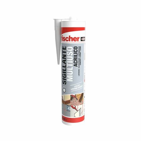Sigillante acrilico Fischer per applicazioni interne a finitura liscia, cartuccia 310 ml, finitura Bianco