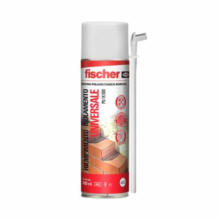 Schiuma Universale PU 1K Fischer per montaggio e isolamento, poliuretanica, bombola 500 ml manuale, finitura Champagne