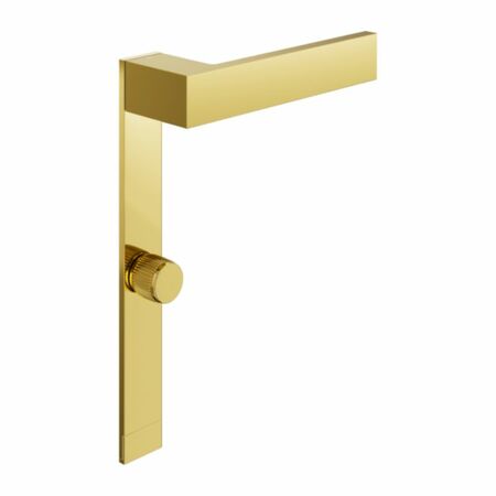 Maniglia Infinito DND IF10-LT per porta, placca lunga 1050 mm con nottolino Wc, Ottone finitura Lucido