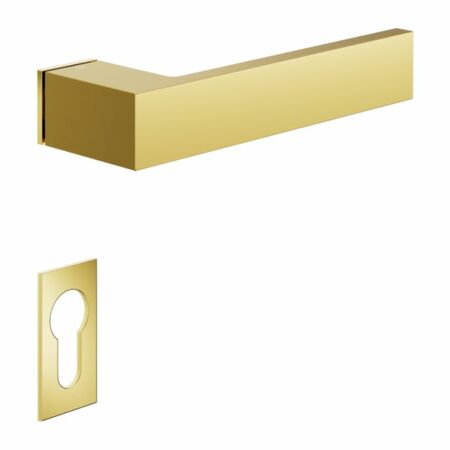 Maniglia Infinito DND IF01Y per porta, rosetta e bocchetta rettangolare 50x25 mm foro Yale, Ottone finitura Lucido