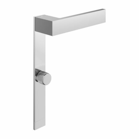 Maniglia Infinito DND IF10-LT per porta, placca lunga 1050 mm con nottolino Wc, Ottone finitura Cromo Lucido