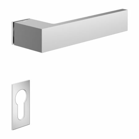 Maniglia Infinito DND IF01Y per porta, rosetta e bocchetta rettangolare 50x25 mm foro Yale, Ottone finitura Cromo Lucido