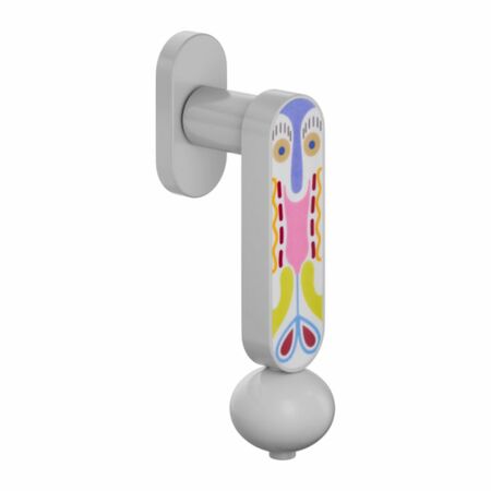 Maniglia martellina Dk Crisalide Dnd CS22V per serramento, lunghezza quadro 7x40 mm, Alluminio e Porcellana Decorata finitura Bianco