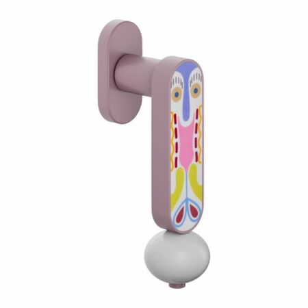 Maniglia martellina Dk Crisalide Dnd CS22V per serramento, lunghezza quadro 7x40 mm, Alluminio e Porcellana Decorata finitura Violetto Pastello