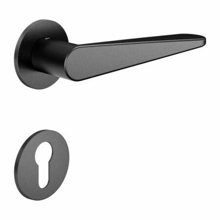 Maniglia Iki DND IK40Y per porta, rosetta e bocchetta tonda 50x4 mm foro Yale, Zama finitura Antracite
