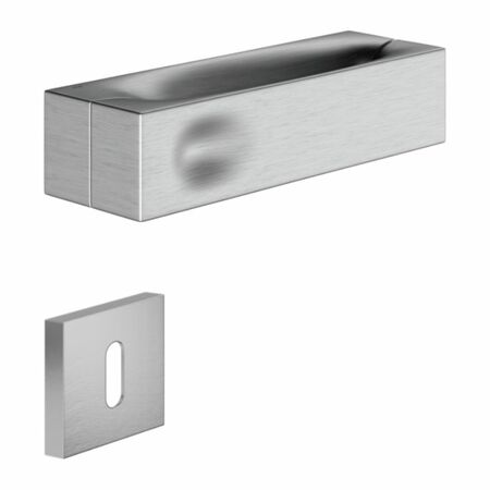 Maniglia Intake-Z DND IN14-ZP per porta, placca orizzontale 150x35 mm foro Patent, Zama finitura Cromo Satinato