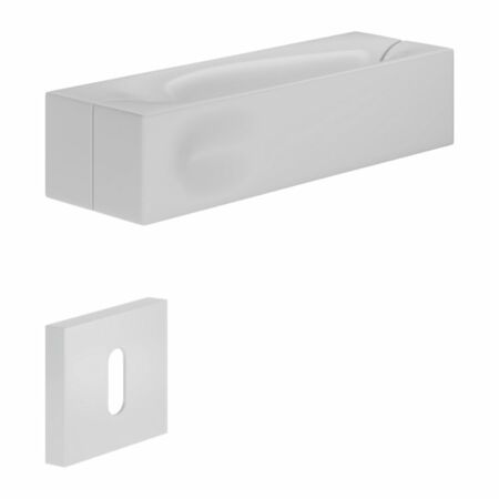 Maniglia Intake-Z DND IN14-ZP per porta, placca orizzontale 150x35 mm foro Patent, Zama finitura Bianco