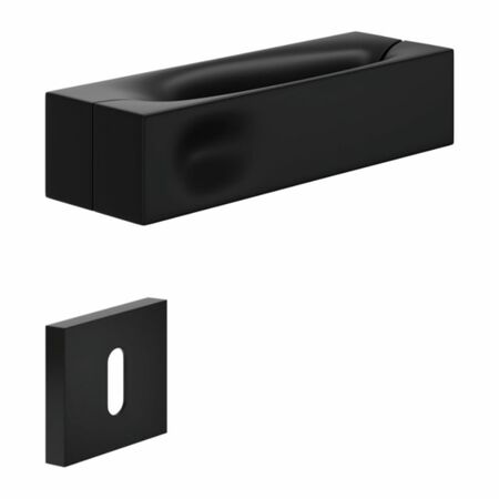 Maniglia Intake-Z DND IN14-ZP per porta, placca orizzontale 150x35 mm foro Patent, Zama finitura Nero Opaco
