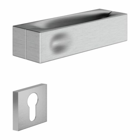 Maniglia Intake-Z DND IN14-ZY per porta, placca orizzontale 150x35 mm foro Yale, Zama finitura Cromo Satinato