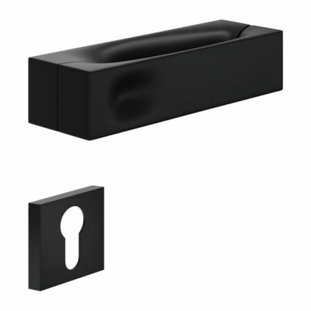 Maniglia Intake-Z DND IN14-ZY per porta, placca orizzontale 150x35 mm foro Yale, Zama finitura Nero Opaco