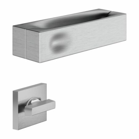 Maniglia Intake-Z DND IN14-ZT per porta, placca orizzontale 150x35 mm con nottolino Wc, Zama finitura Cromo Satinato