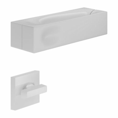 Maniglia Intake-Z DND IN14-ZT per porta, placca orizzontale 150x35 mm con nottolino Wc, Zama finitura Bianco