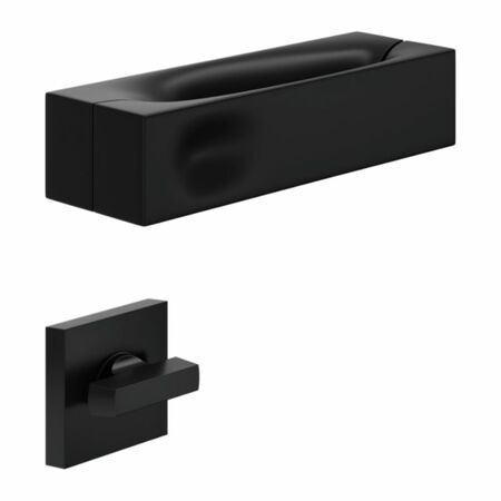 Maniglia Intake-Z DND IN14-ZT per porta, placca orizzontale 150x35 mm con nottolino Wc, Zama finitura Nero Opaco