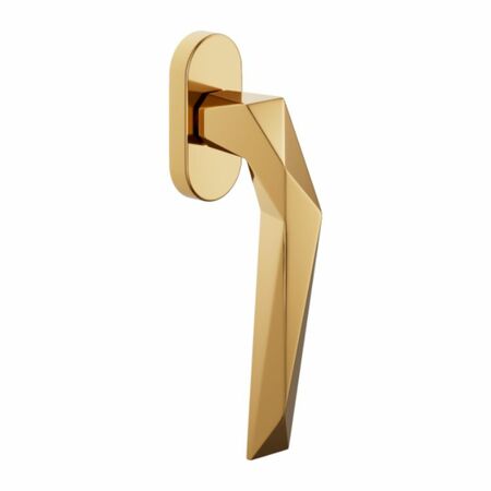 Maniglia martellina Dk Luxury Dnd LU22V per serramento, lunghezza quadro 7x40 mm, Ottone finitura PVD Oro Antico Lucido