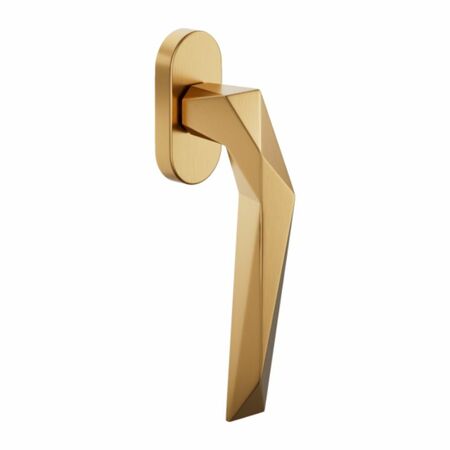 Maniglia martellina Dk Luxury Dnd LU22V per serramento, lunghezza quadro 7x40 mm, Ottone finitura PVD Oro Antico Satinato