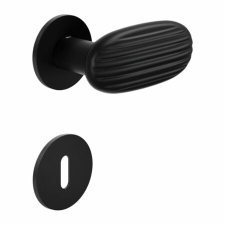 Maniglia Madeleine DND MA40P per porta, rosetta e bocchetta tonda 50x4 mm foro Patent, Ottone finitura Nero Opaco
