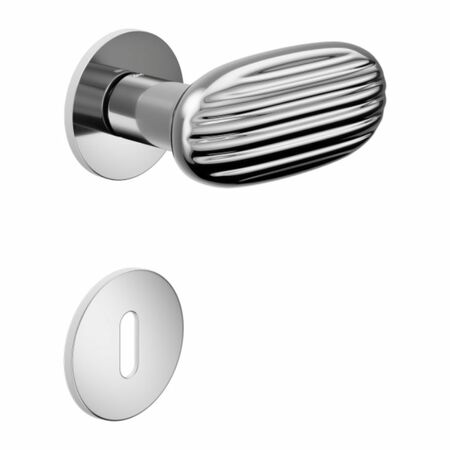 Maniglia Madeleine DND MA40P per porta, rosetta e bocchetta tonda 50x4 mm foro Patent, Ottone finitura Cromo Lucido