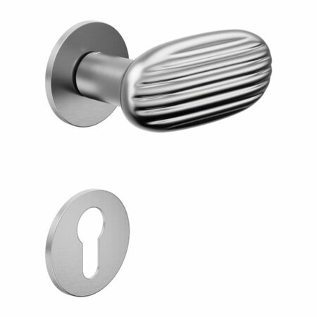 Maniglia Madeleine DND MA40Y per porta, rosetta e bocchetta tonda 50x4 mm foro Yale, Ottone finitura Cromo Satinato