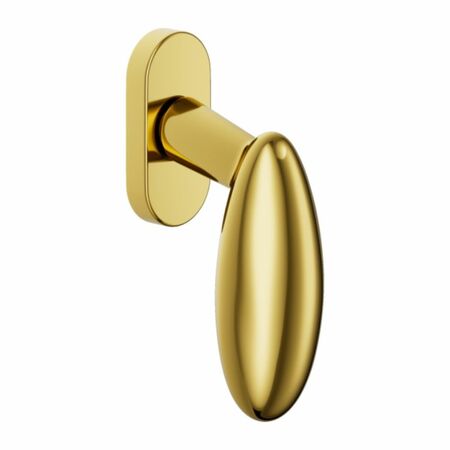 Maniglia martellina Dk Ovum Dnd 62V per serramento, lunghezza quadro 7x40 mm, Ottone finitura Lucido Verniciato