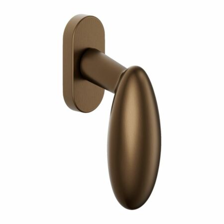 Maniglia martellina Dk Ovum Dnd 62V per serramento, lunghezza quadro 7x40 mm, Ottone finitura Bronzo Sabbiato Opaco