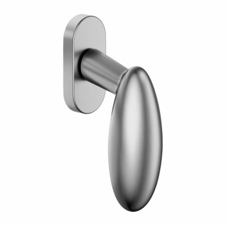 Maniglia martellina Dk Ovum Dnd 62V per serramento, lunghezza quadro 7x40 mm, Ottone finitura Cromo Satinato