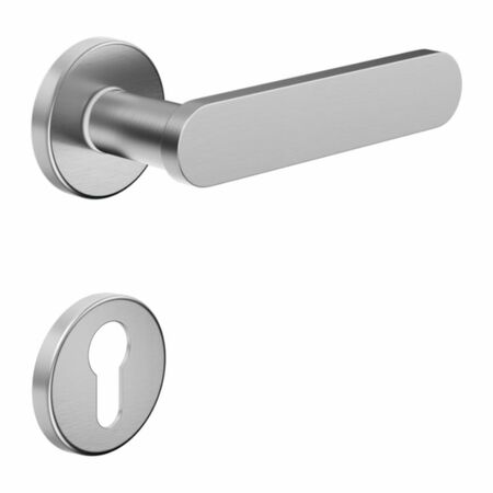 Maniglia Short DND SH12Y per porta, rosetta e bocchetta tonda 50x7 mm foro Yale, Ottone finitura Cromo Satinato